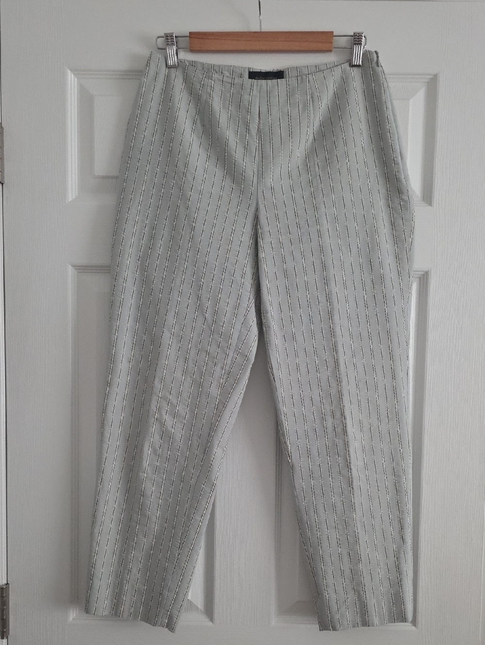 Piazza Sempione Light Gray Pinstripe Women's Dress Pants
